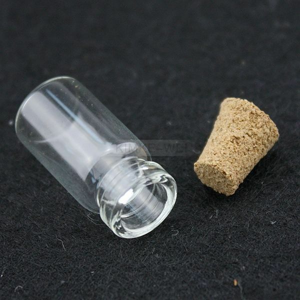 100x 1.5ml Mini Glass Bottles & Cork Stopper Wishing Bottle Vials Jars 22x11mm