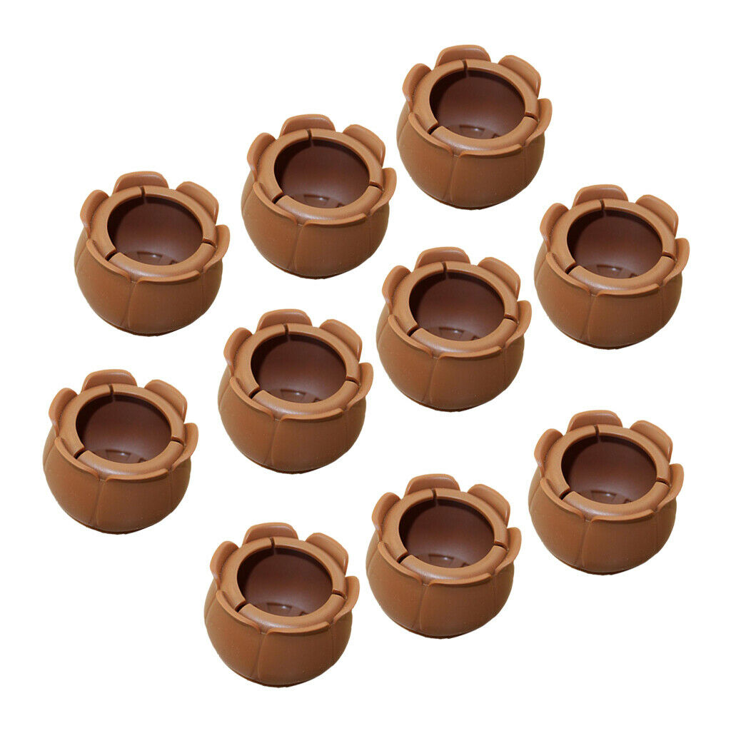 10Pcs Round Furniture Legs Brown Floor Covers Chair Leg Tip Felt Pad 29-35mm