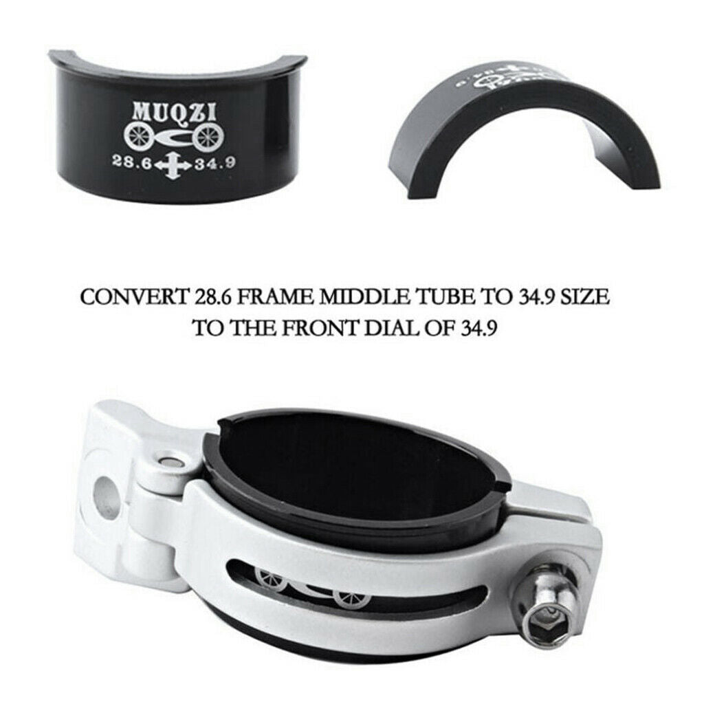 Front Derailleur Clamp Shim, Convert 34.9mm to 28.6mm, Aluminum Alloy