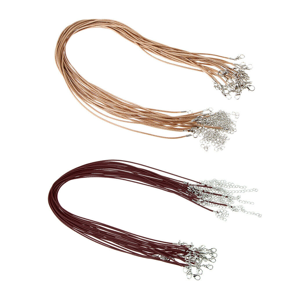 40x Wax Cord Rope Necklace Chain Rope with Lobster Clasp Jewelry Pendants