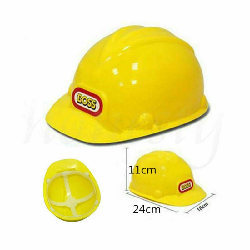 Kids Builder Engineer Construction Worker Safety Helmet Fancy Dress Accessory