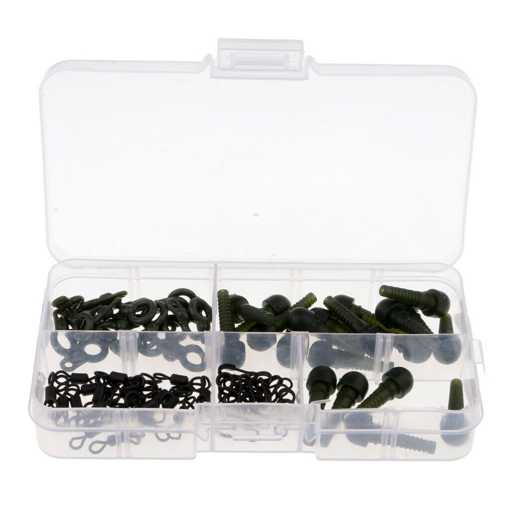 80 Pieces, Tadpole Multi Bead Running Rig Stop Run Ring Quick Change Clip