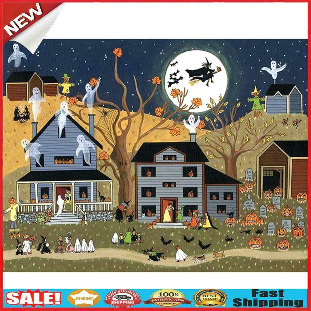 5D DIY Full Round Drill Diamond Painting Halloween Mosaic Rhinestone Draw Decor