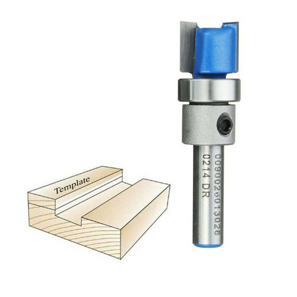 6pcs Flush Trim Template Router Bit - 1/4" Shank - Carbide Tip Rotary Tool