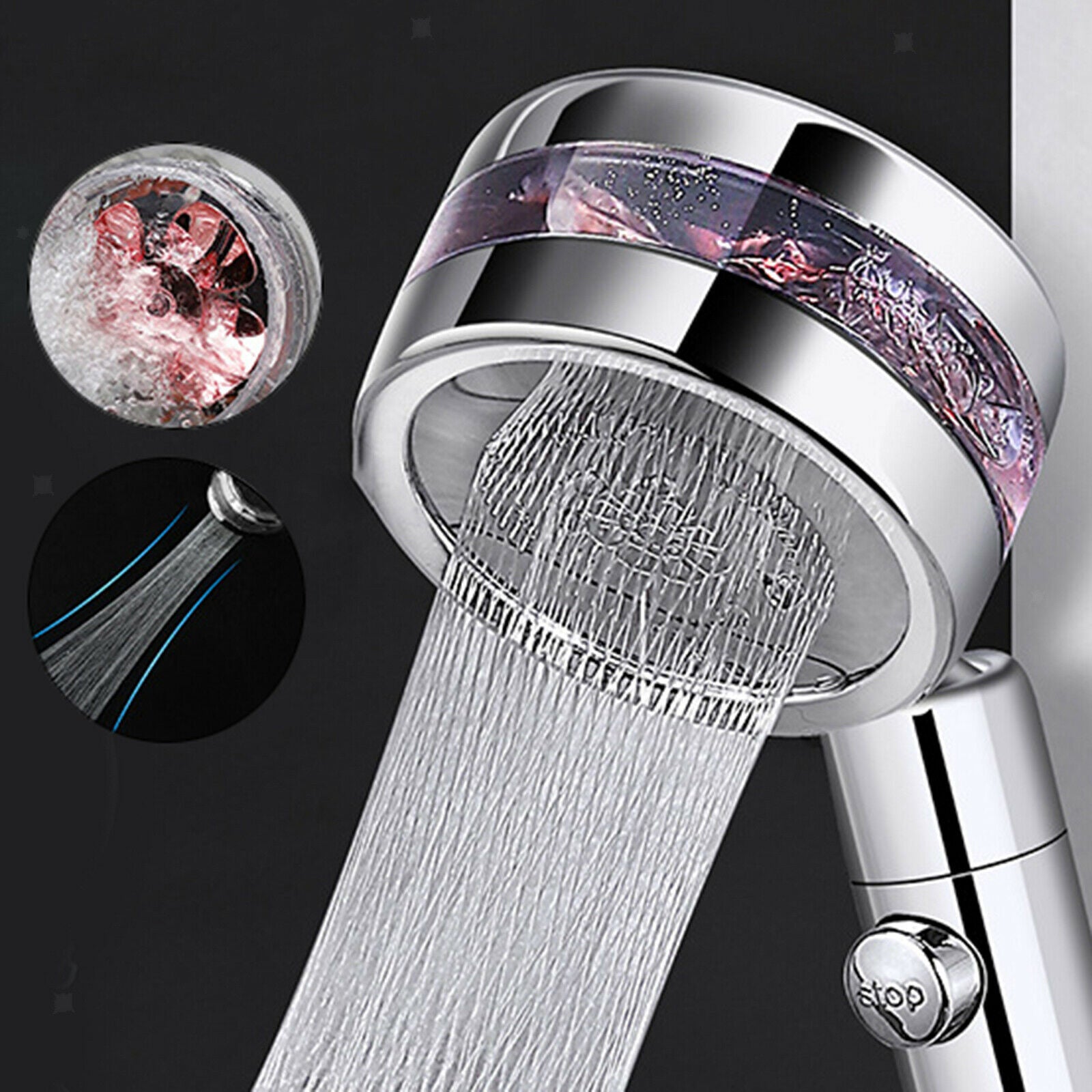 High Pressure Handheld Shower Head for Bathroom Pink