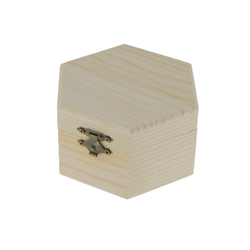 2pcs Unfinished Wooden Box Chest Jewellery Storage Decoupage Art Craft Case