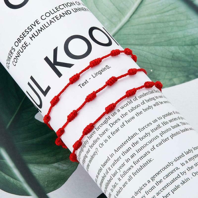 7 Knots Red Rope Bracelet Male Female Youth Friendship Bracelet Good Luck Amulet