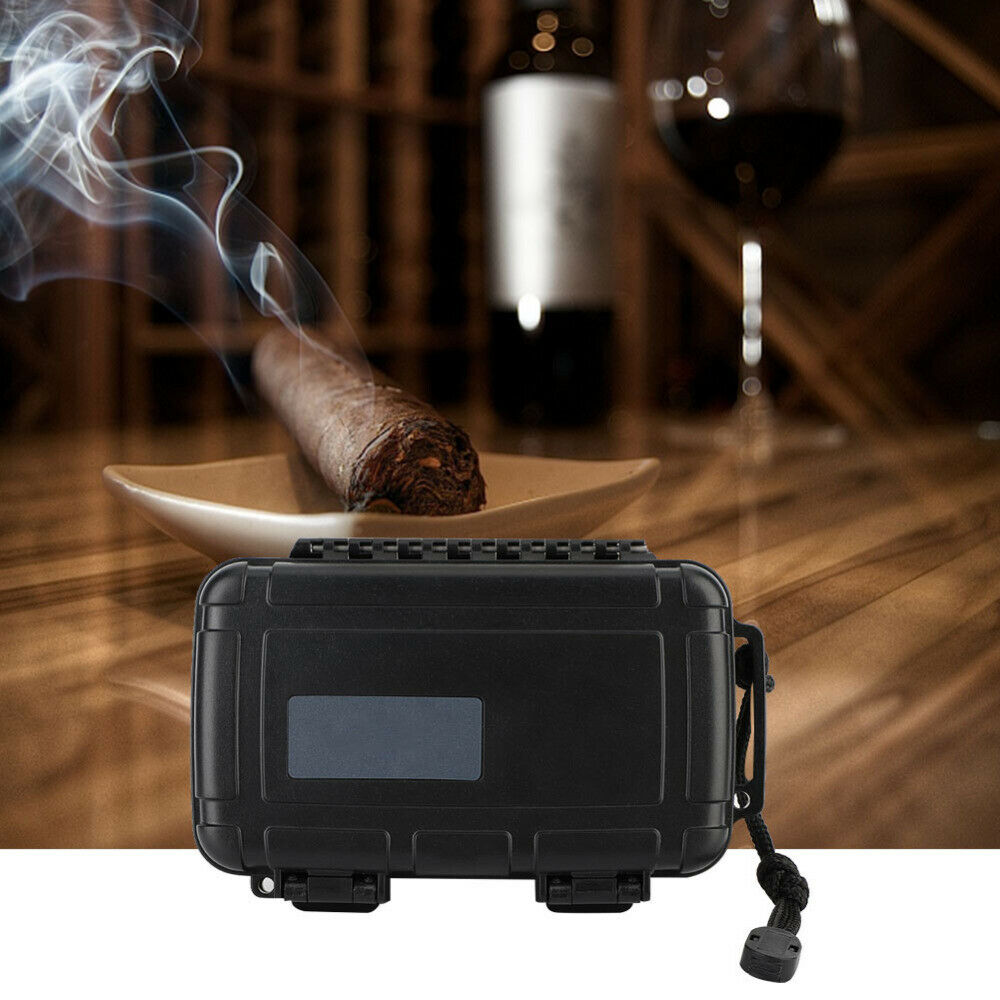Plastic Cigar Case Holder Cigar Humidor Storage Box Saver with Humidifier Travel