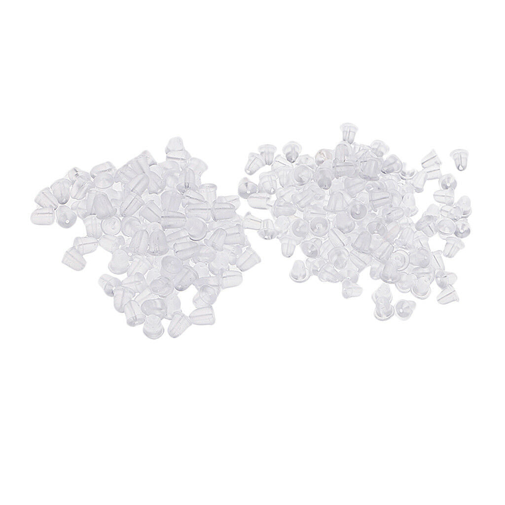 250x Assorted Size Rubber Replacement Earring Backs Bullet Stoppers Earnuts