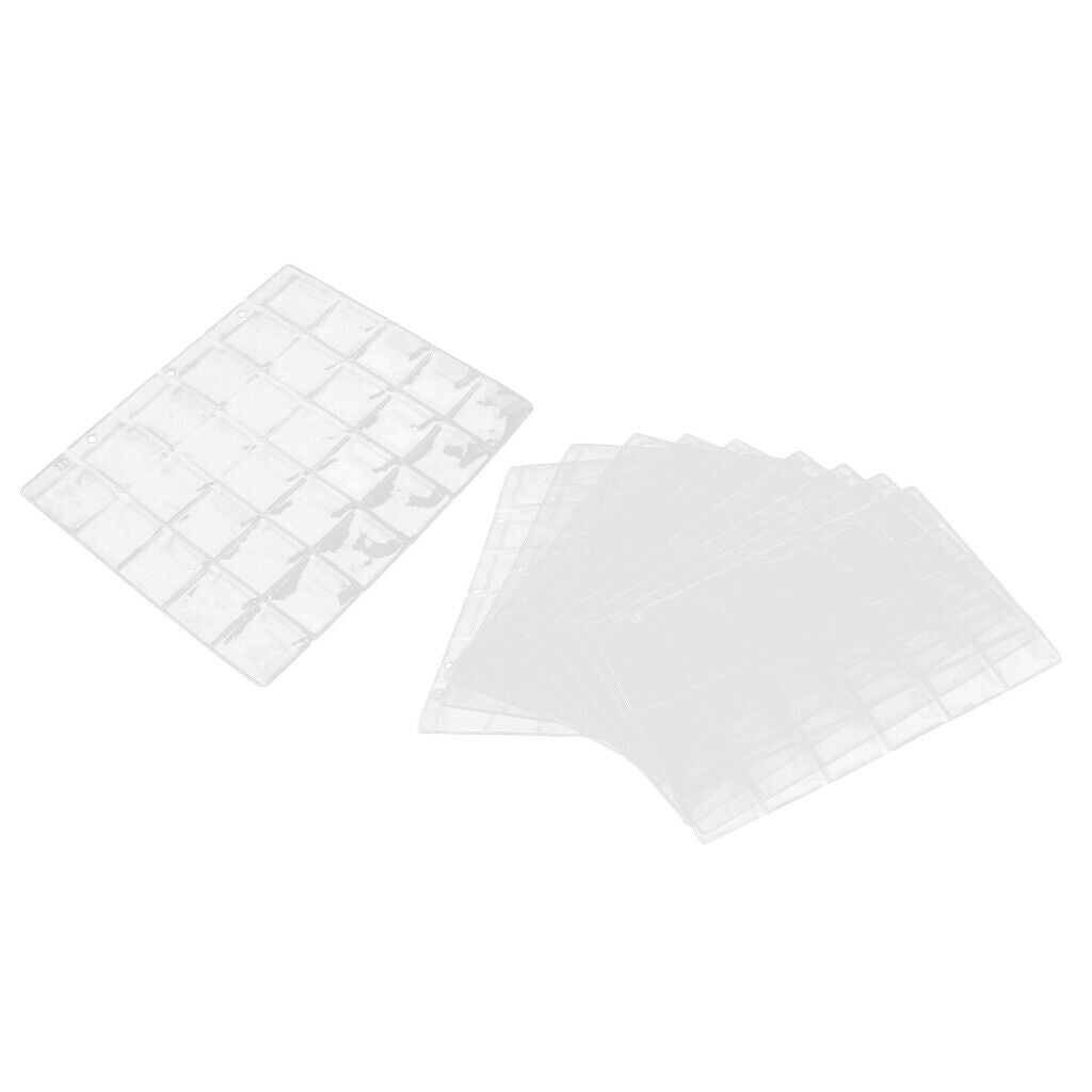 10 Pieces Coin Pocket Pages Collecting with 300 Coin Pockets, Clear Holders