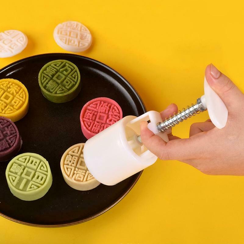 Moon Cake Mould 50g Pattern Hand-Pressure Mooncake Molds for Mid-Autumn DIY Tool