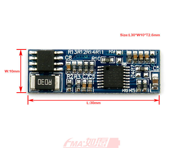 LiFe Battery PCM Protection Circuit Module BMS For 3S 9.6V LiFePO4 I=2A 3S2W001