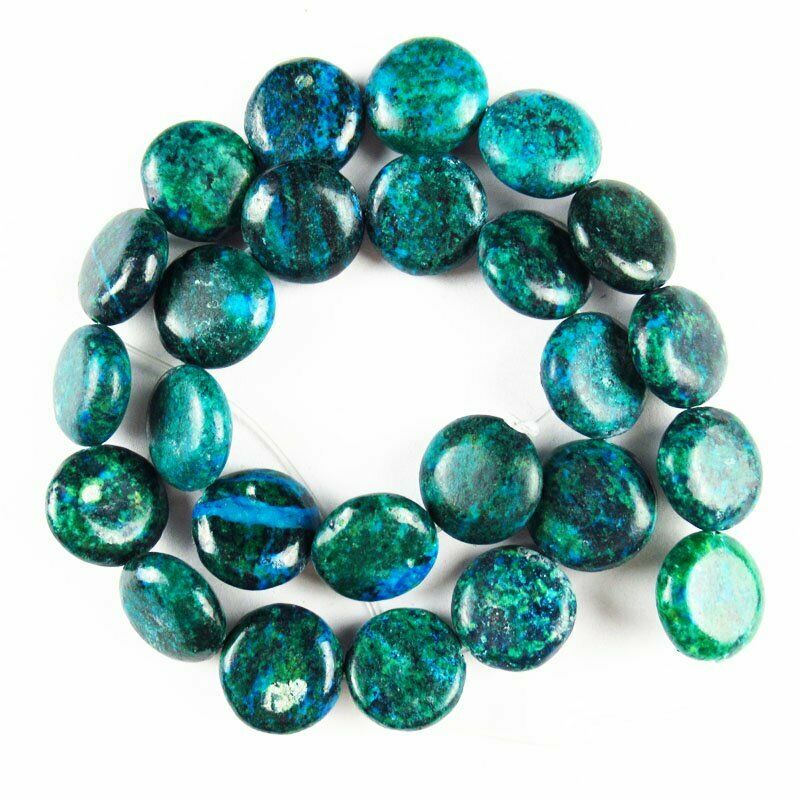 15x5mm Lapis Lazuli with Chrysocolla Round Loose Bead 15.5 inch 56g A-558TZ
