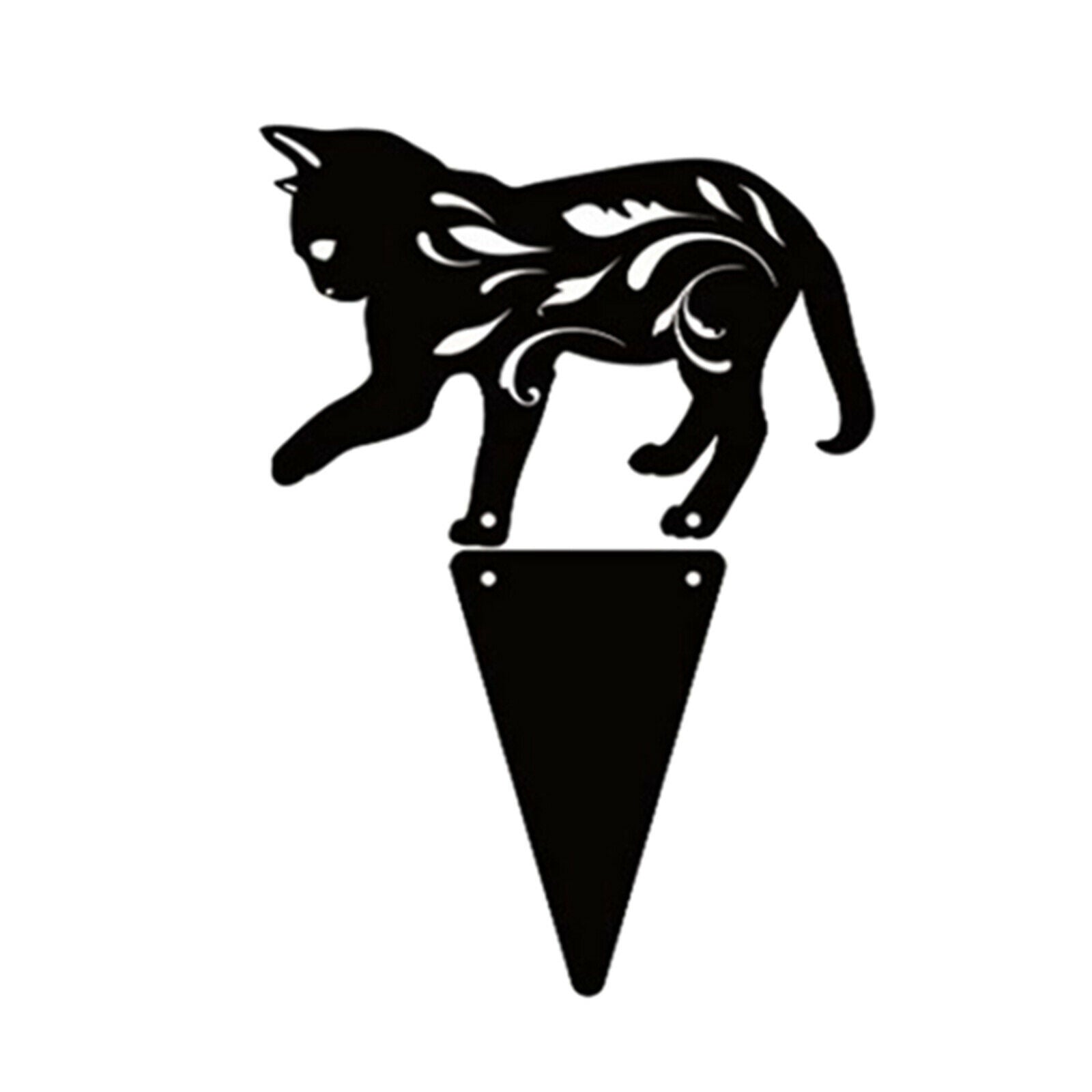 Metal Cat Statues Silhouette Decorative for Patio Lawn Yard Outside Signs