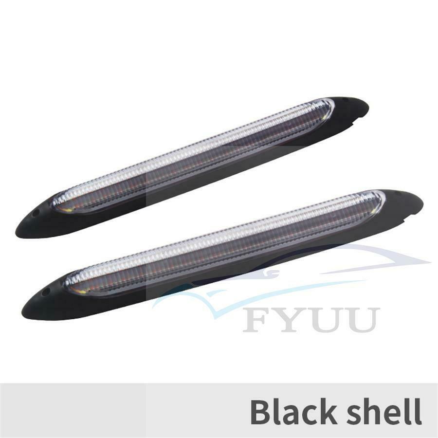 2×9.25"Car Daytime Running Light Scan Waterproof Headlight Strip Sequential Flow