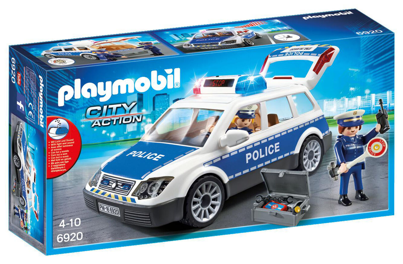 6920 Playmobil Police Squad Car with Lights and Sound City Action Suitable for a