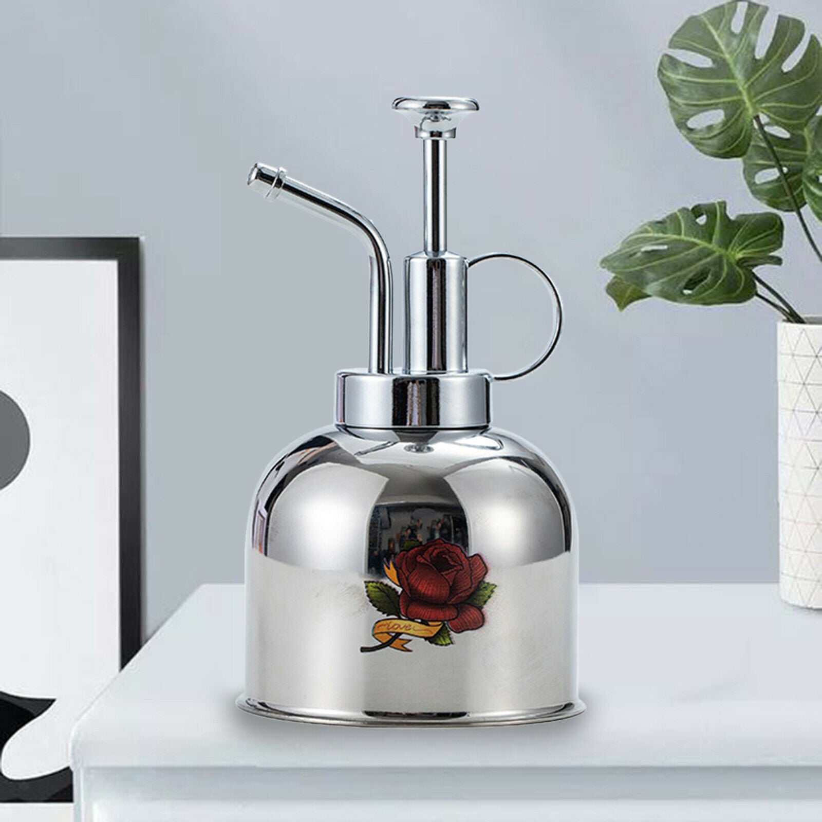 Retro Style Stainless Steel Plant Watering Bottle Cans Indoor Outdoor Garden