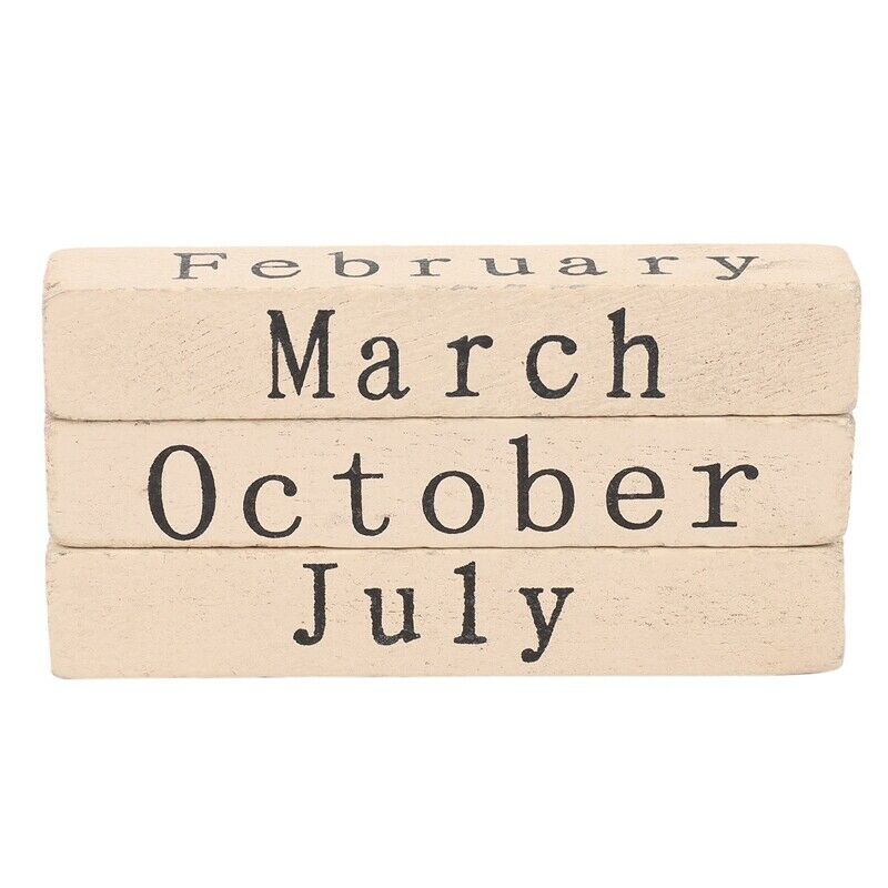 Wooden Perpetual Calendar Retro Rustic Design Living Room Decoration Diy YearlN3