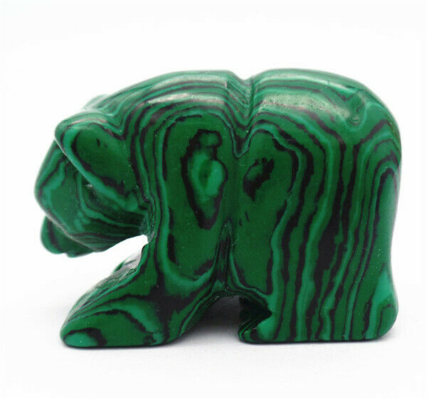 47x31x25mm Green Malachite Carved Bear Decoration Statue Home Decor Gift HH7732