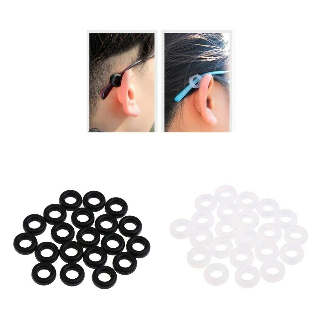 20 Pairs Anti Slip Silicone Ear Hooks Holder for Eyeglass Sunglasses