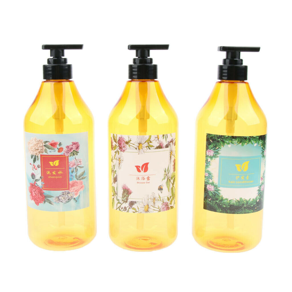 6 x Plastic Empty Travel Shampoo Lotion Container Refillable Pump Bottle 1000ml