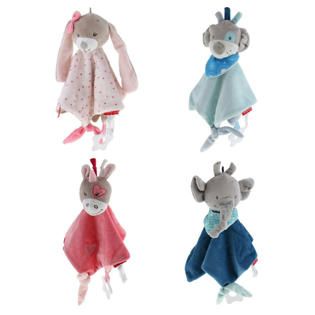 4Pcs Soft Nursery Security Blanket Simulation Plush Towel Unisex Multicolor
