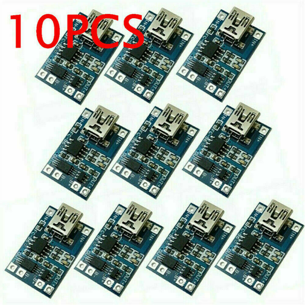 10x TP4056 1A Micro USB Charger Modules 5V 18650 Lithium Battery Charging Board