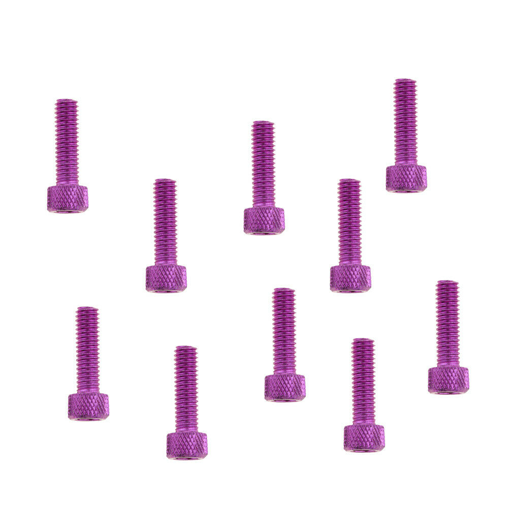10x Hex Socket Cap Head Screw Bolt Aluminum Alloy Purple M6 x 20mm