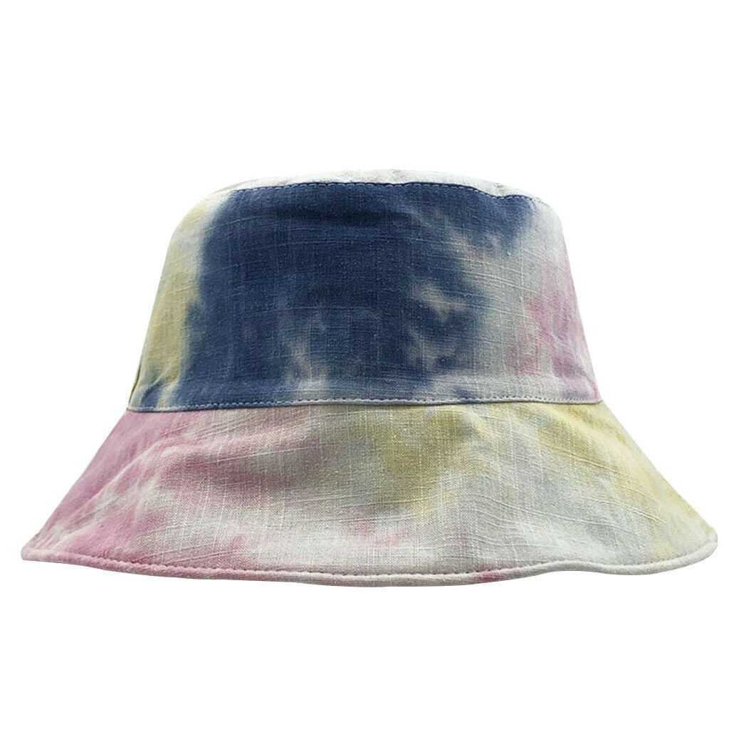 2 Pcs Womens Stylish Tie Dye Bucket Hat Outdoor Beach UV Protection Sun Hat