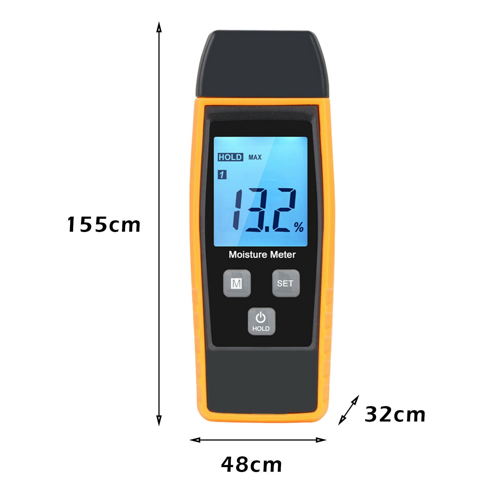 Moisture Meter Needle Type for Building Materials LCD Display Easy Operate