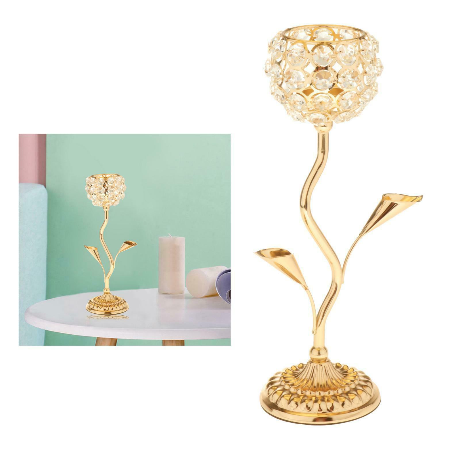 Iron Crystal Candle Holder Candlestick Stand Wedding Home Anniversary Gifts