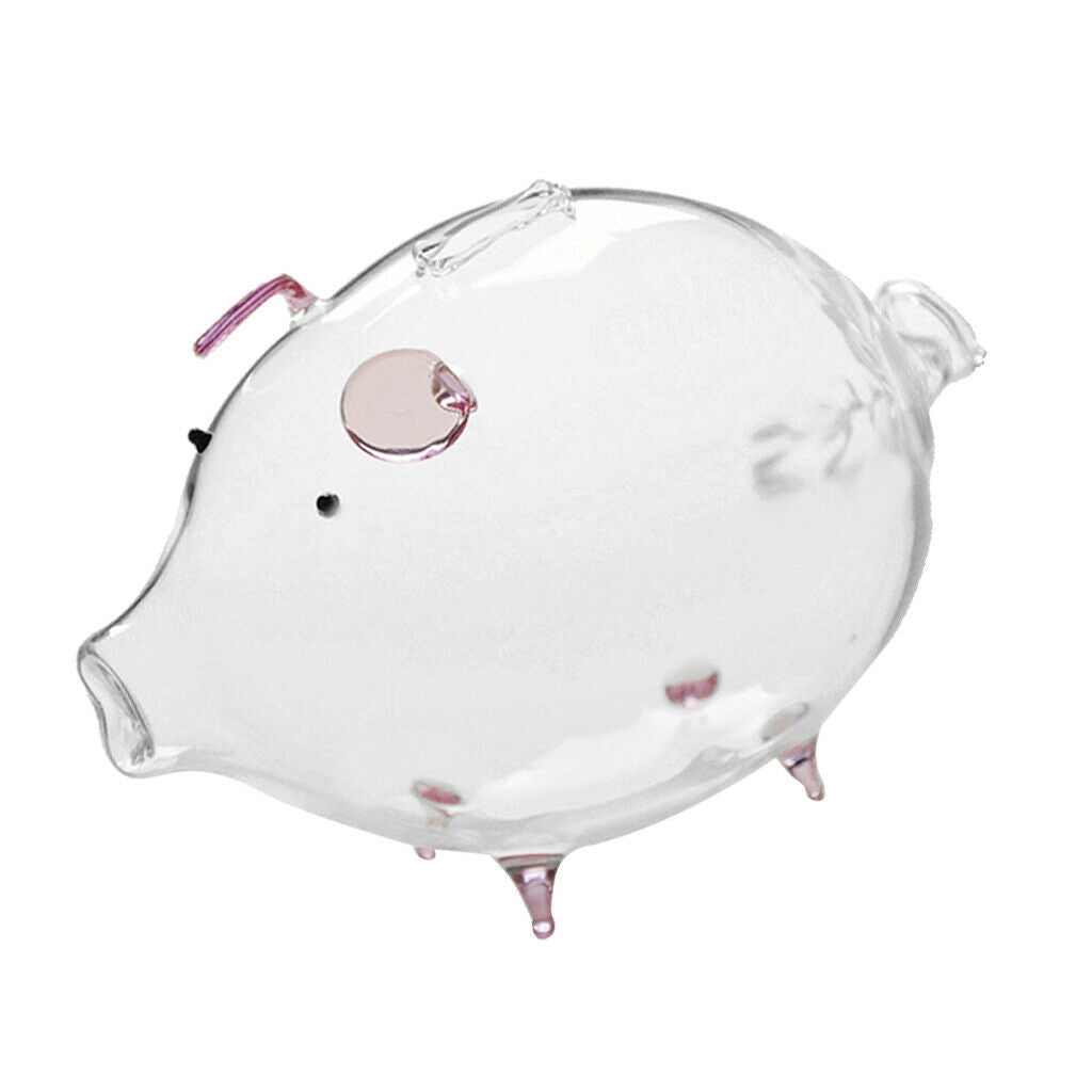 Glass Piggy Bank Pig Money Box Saving Coins & Cash Chilren Saving Box Gift