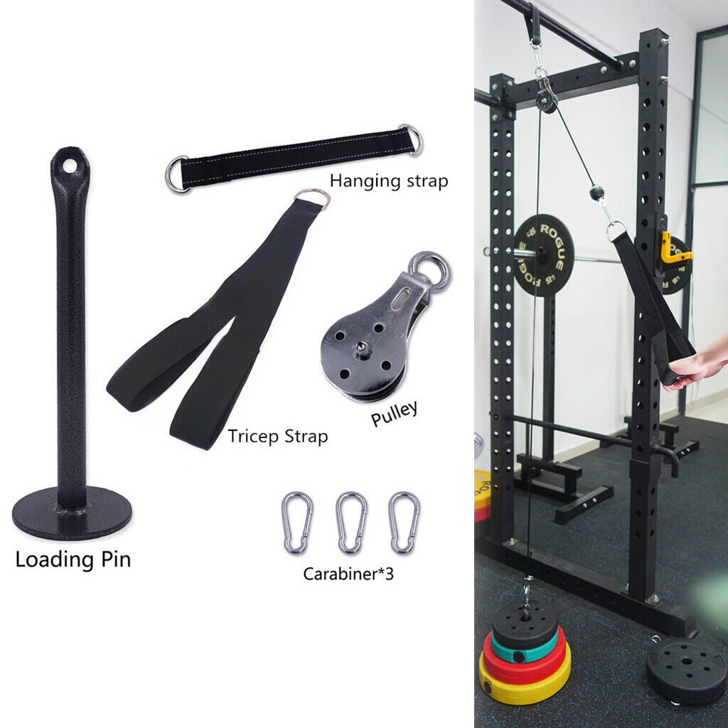 7pcs Pulley Cable Machine System Triceps Biceps Shoulders Chest Training Kit