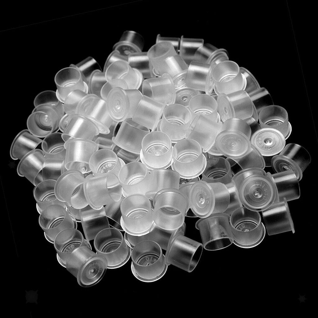 1000PCs Tattoo Pigment Ink Caps Small Plastic Cups Holder Tattoos Supplies