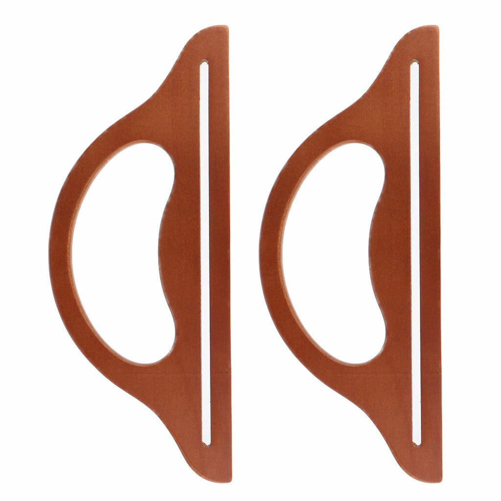 2x Wooden Bag Handle Replacement for DIY Purse Handbag
