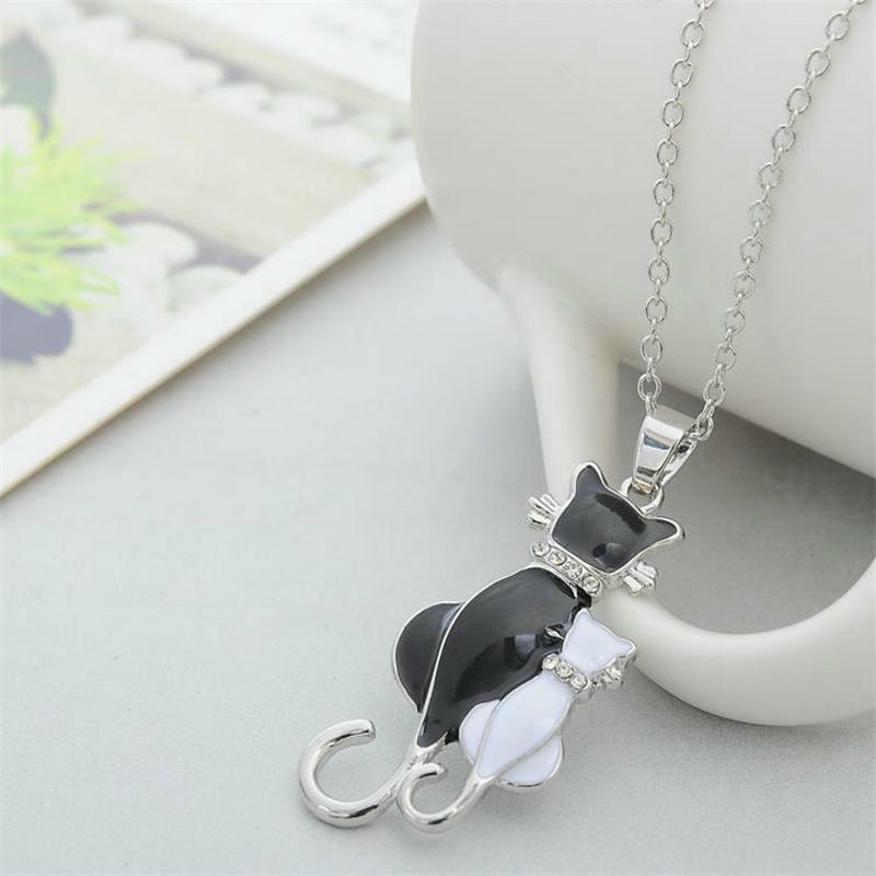 Fashion Women Girl Elegant Lovely Cat Pendant Necklace Sweaters Chain Jewelry