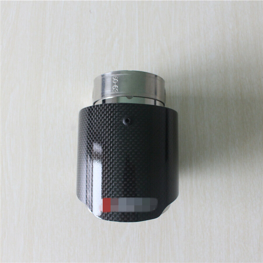 2.5'' Universal Car Exhaust Muffler Pipe Tip Carbon Fiber + Stainless Steel