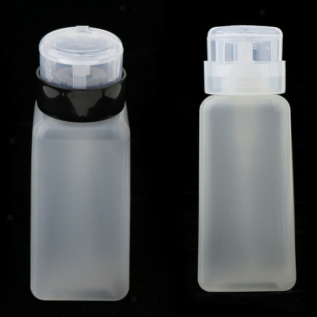 2pcs 250ml Nail Art Tip Empty Dispenser Nail Remover Pump Bottle Transparent