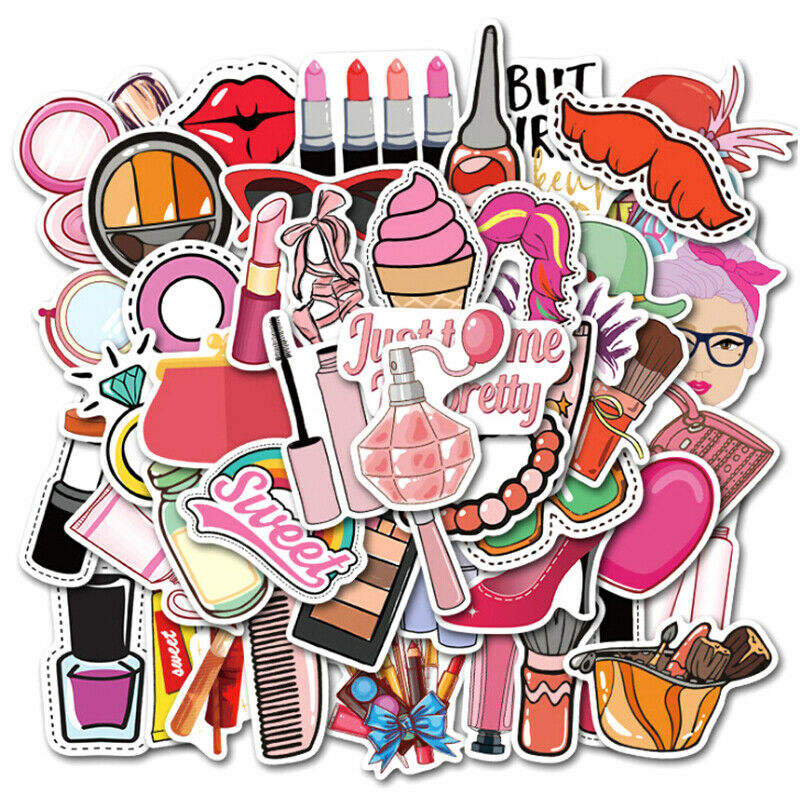 50Pcs Girls Beauty Cosmetics Skateboard Stickers Laptop Luggage Phone Dec XjSJC