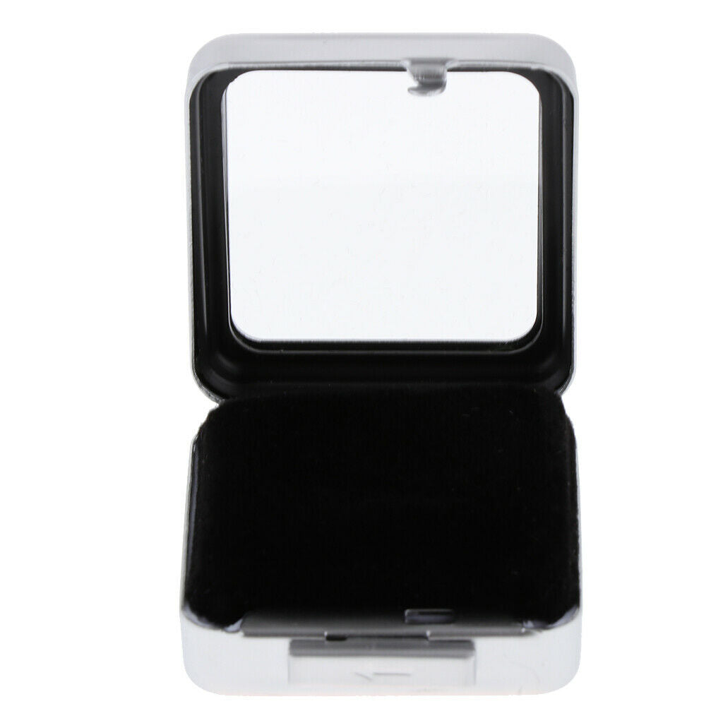2x Gem Display Box Diamond Jewelry Coin Holder Glass Lid Box Storage Cases