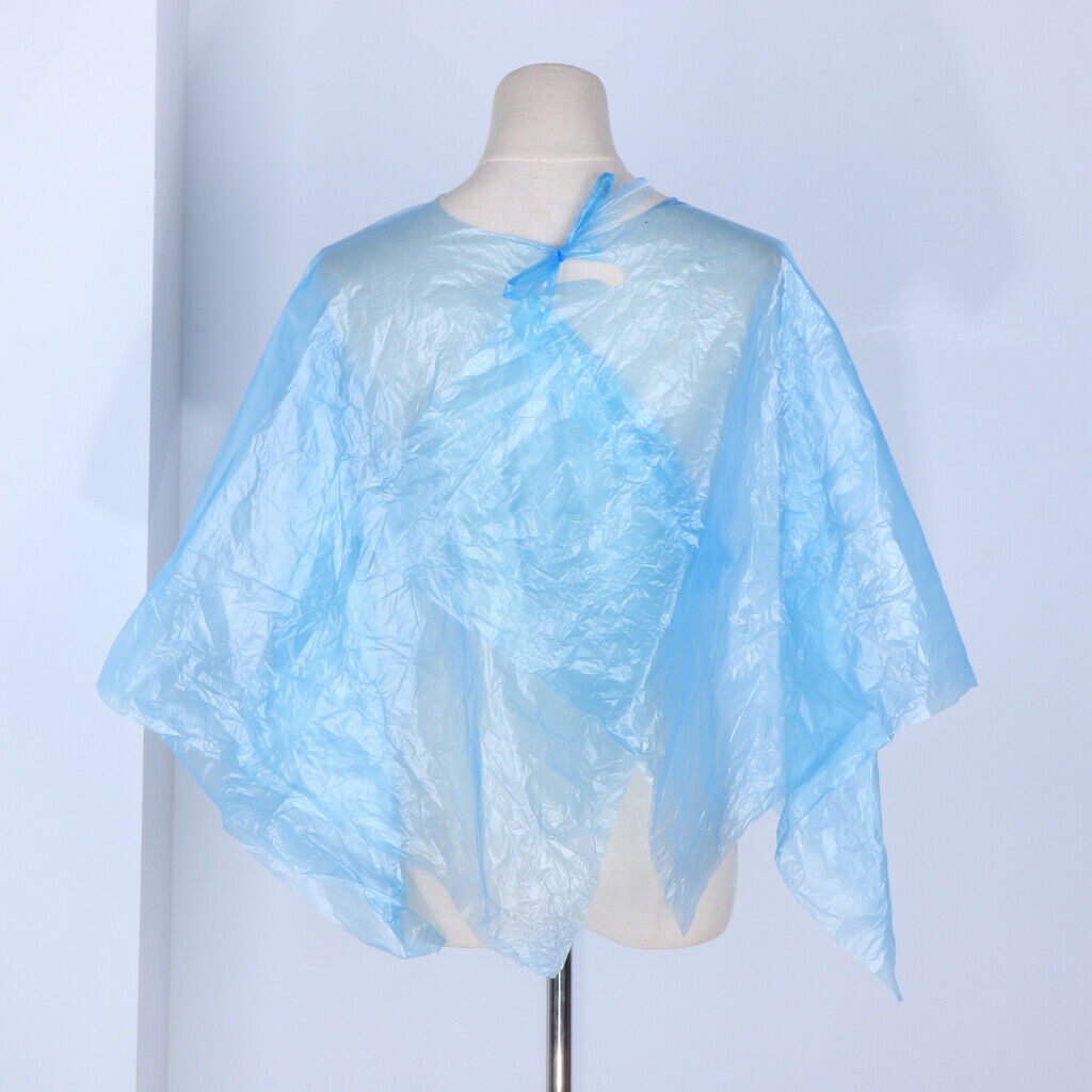 200-pack Waterproof Clear Disposable Hair Cutting Capes Salon Gown Bibs