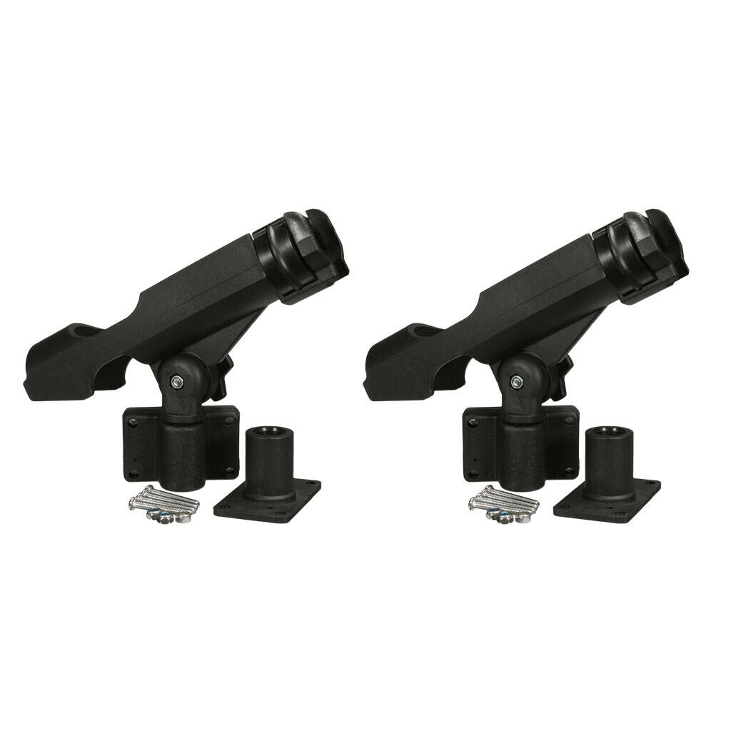 2Pcs Side Rail Rod Holder Rack Bracket For Kayak Canoe Yacht Fishing Tackle