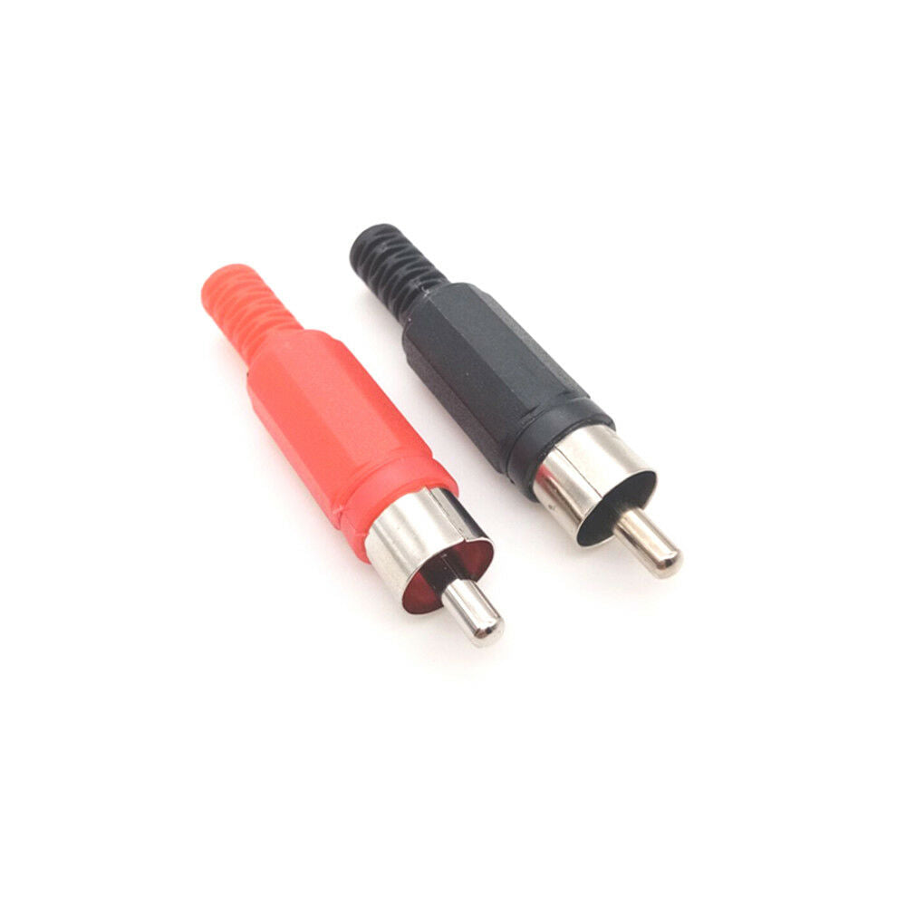 8X New Phono RCA AV Male Socket Solder Termination Adapter Black And Red Color