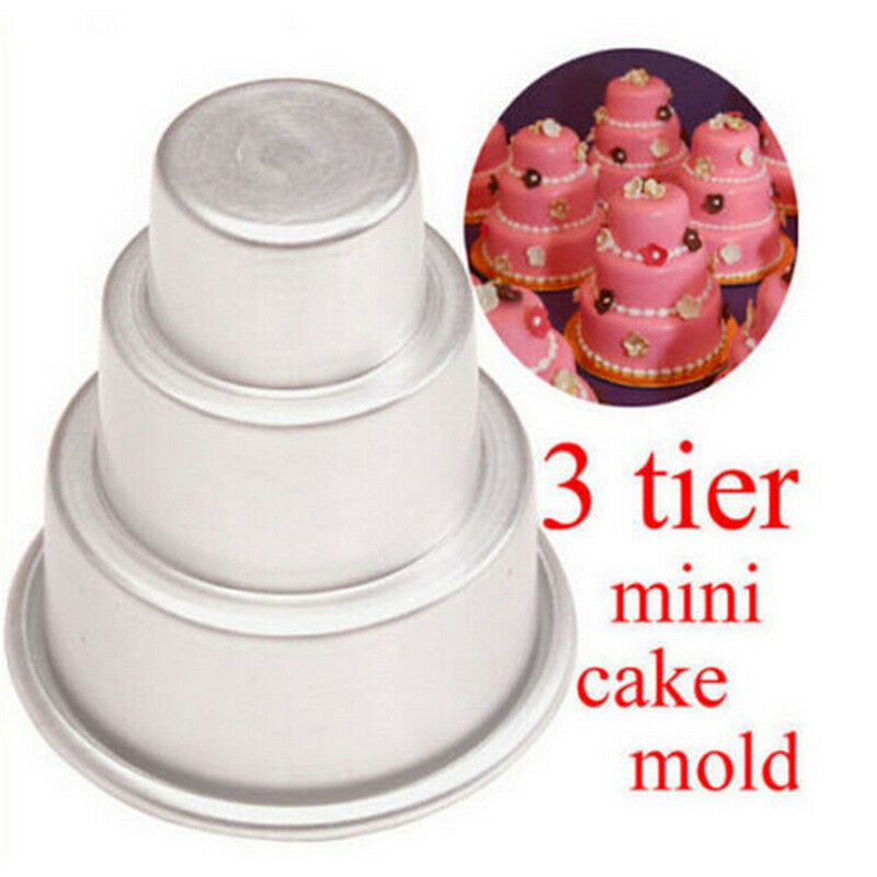 DIY Mini 3-Tier Cupcake Pudding Chocolate Cake Mold Baking Pan Mould Part.l8