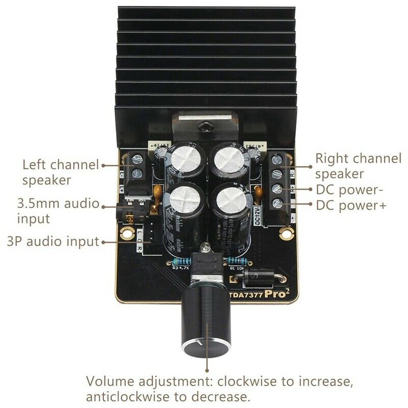 Amplifier Board,Audio Amplify Module Dual Channel 30W+30W TDA7377 Pro2 DC 9-18B5