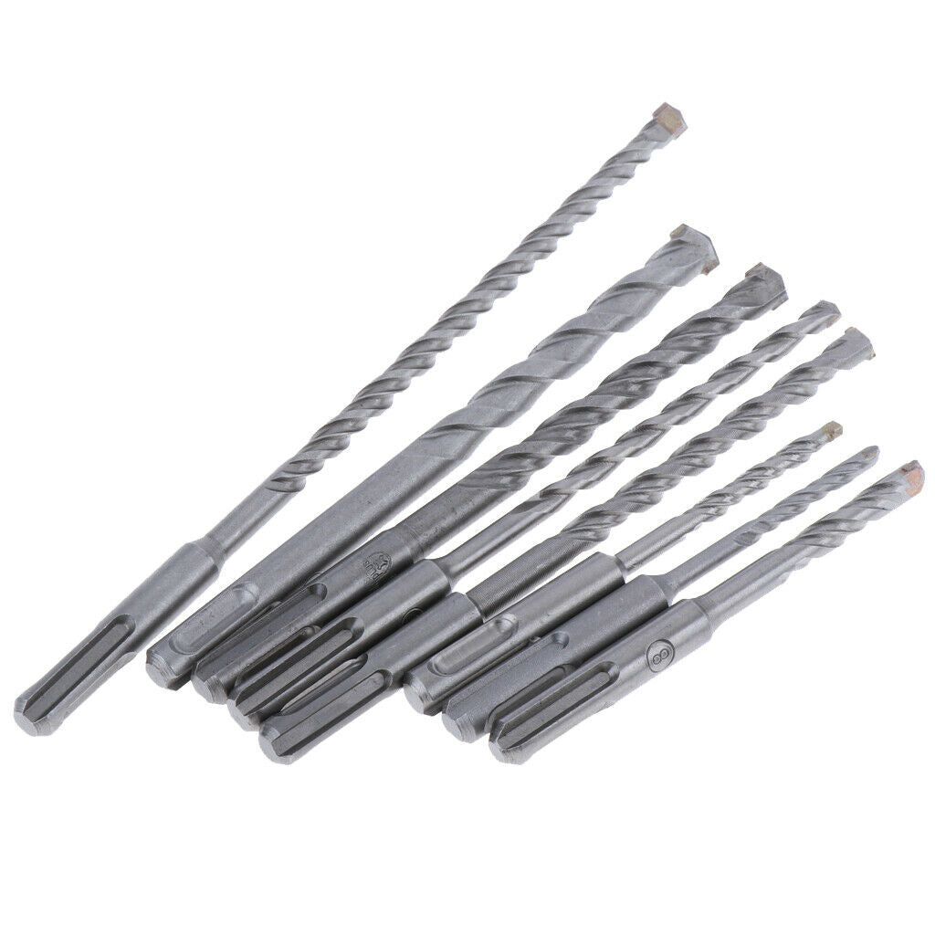 8pc Round-handle Electric Hammer Impact Drill Bit for Concrete Masonry Stone