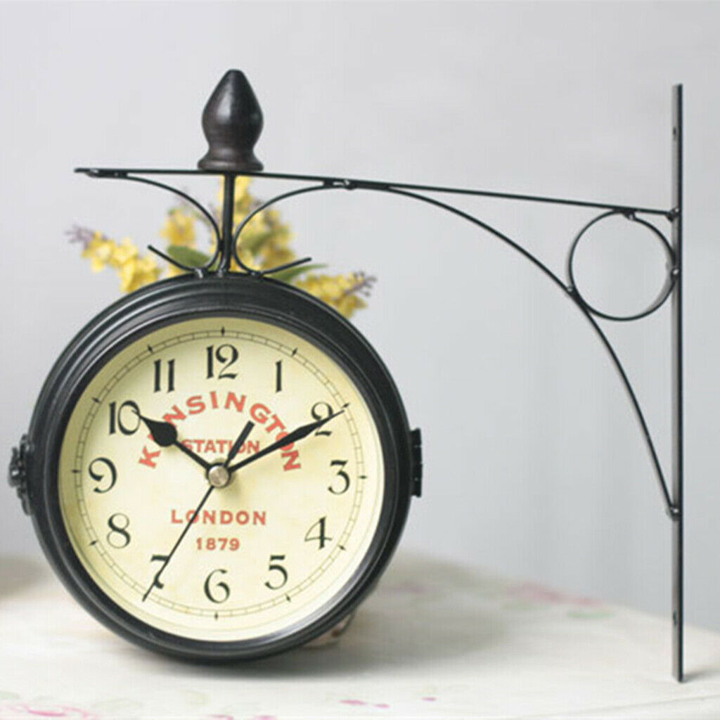 Modern Art Design Double Sided Wall Clock Station Clock Home Classic Art Decor