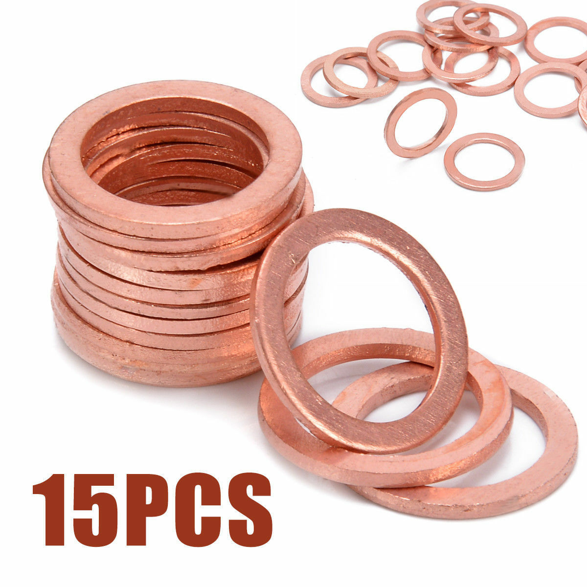 15pcs Motorcycle Bike Car Brake Line Bolt Copper Crush Washers Kit M10