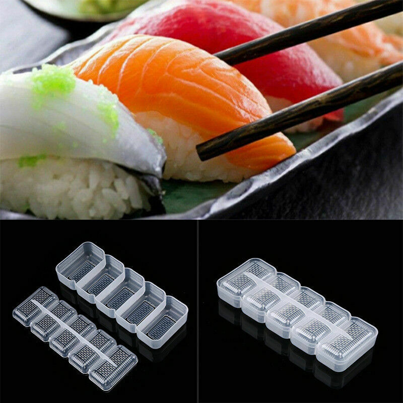 100℃ Sushi 5 Roll Maker Kit Rice Plastic Mold Mould Kitchen Non-stick DIY Set