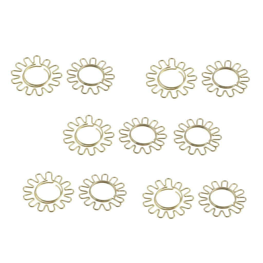10Pcs Sunflower Paper Clips, Earth Shape Paperclips Metal for Office Supplier